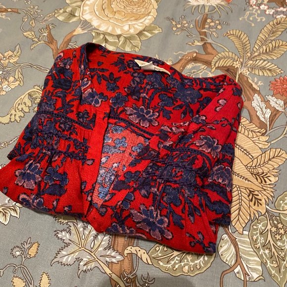 Lucky Brand Red and Blue Tunic Top - Picture 3 of 5